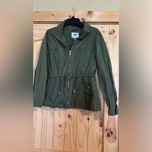 NWOT Old Navy Green Utility Jacket with Drawstring Waist Large
